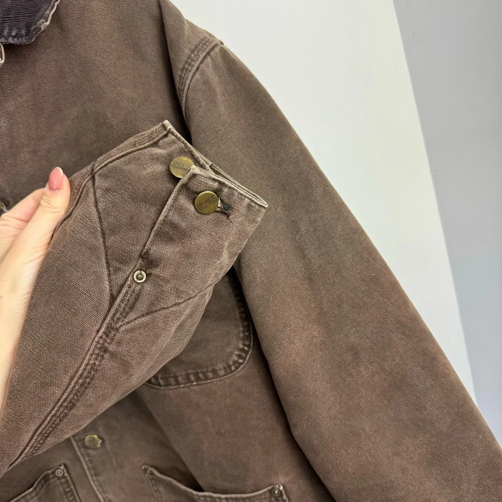 Vintage Carhartt Blanket Lined Chore Barn Jacket C02CHT Coat Brown Sz Large - Picture 11 of 16